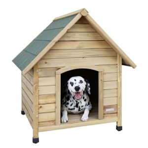 Kerbl Hundehütte mit Spitzdach aus Holz in zwei Größen